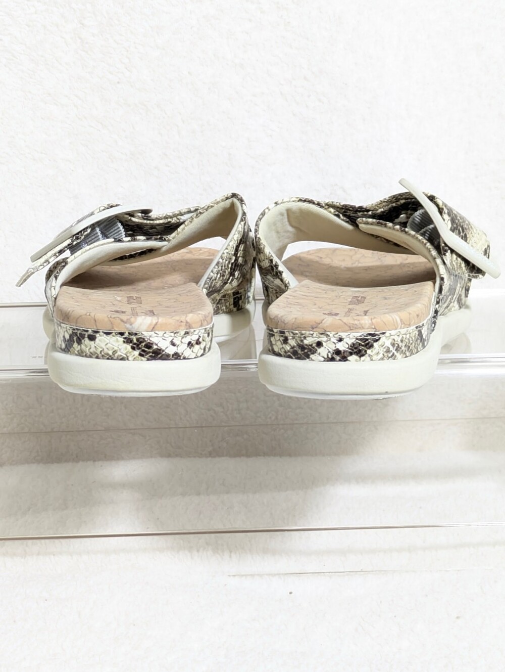 Clarks Cloud Steppers June Shell Slide Sandals Snakeskin Pattern Summer Casual 8 - Picture 4 of 7